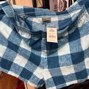 Flannel Blue Checkered Shorts women size XL
